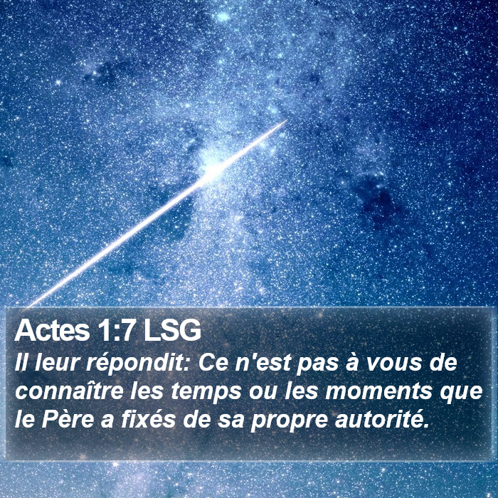 Actes 1:7 LSG Bible Study