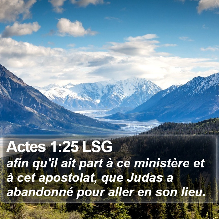 Actes 1:25 LSG Bible Study