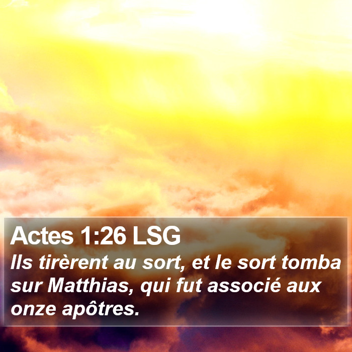 Actes 1:26 LSG Bible Study