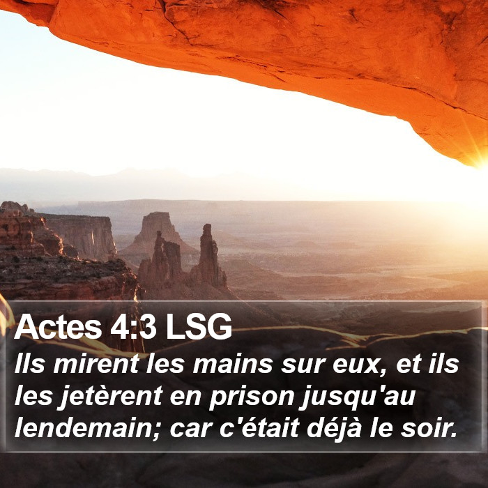 Actes 4:3 LSG Bible Study