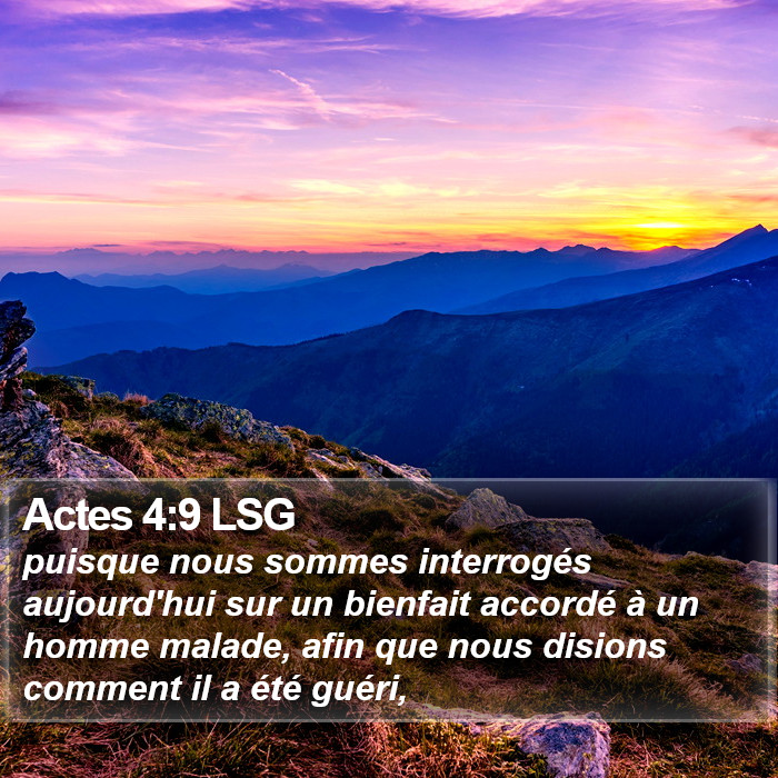 Actes 4:9 LSG Bible Study