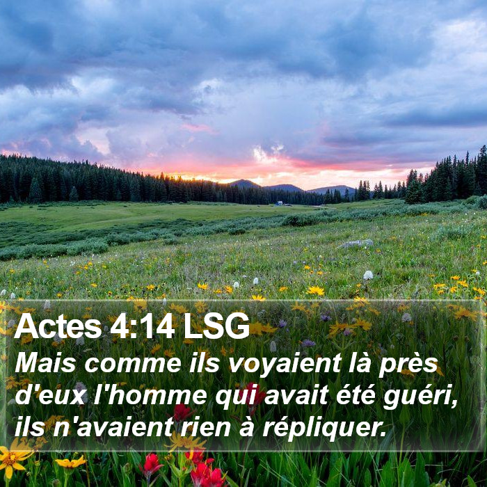 Actes 4:14 LSG Bible Study