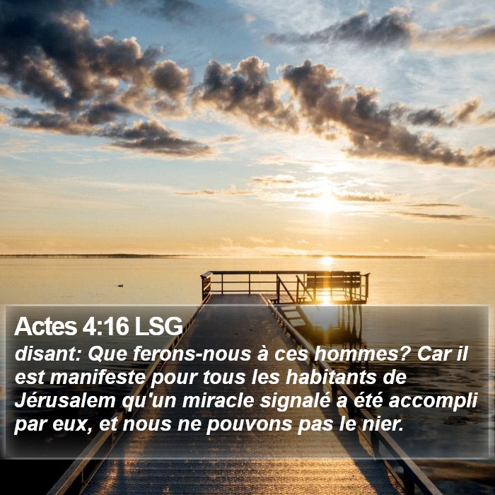 Actes 4:16 LSG Bible Study