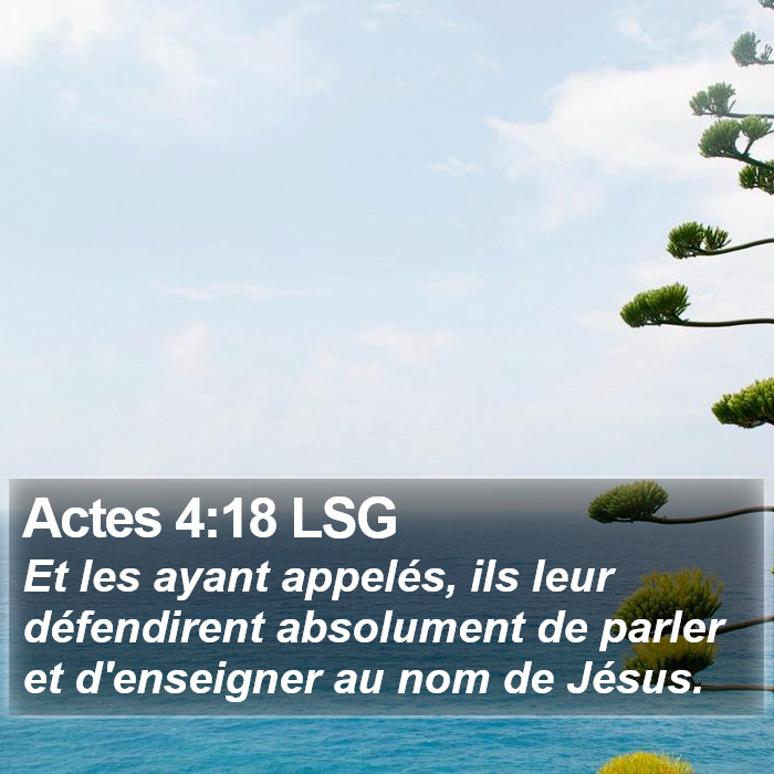 Actes 4:18 LSG Bible Study