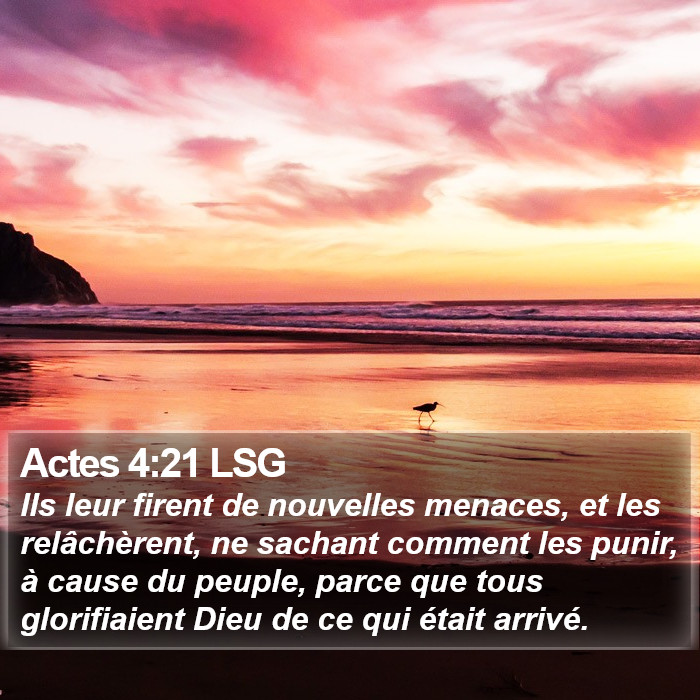 Actes 4:21 LSG Bible Study