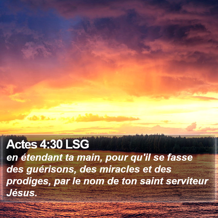 Actes 4:30 LSG Bible Study