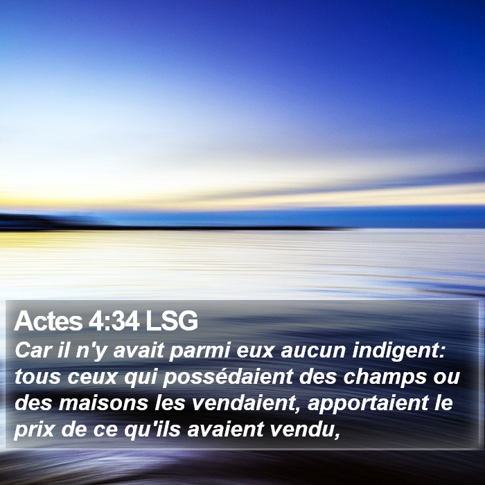 Actes 4:34 LSG Bible Study