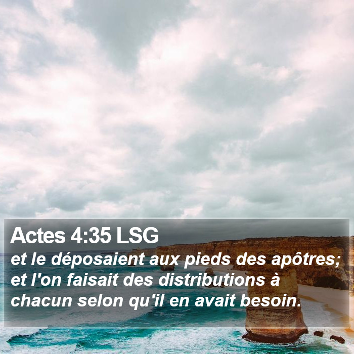 Actes 4:35 LSG Bible Study