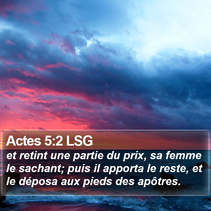 Actes 5:2 LSG Bible Study