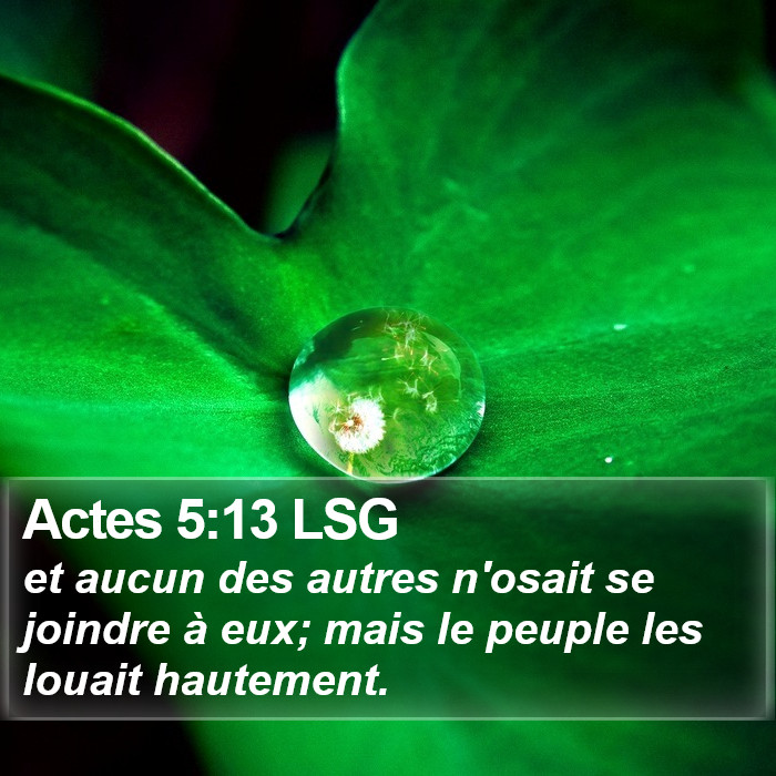 Actes 5:13 LSG Bible Study