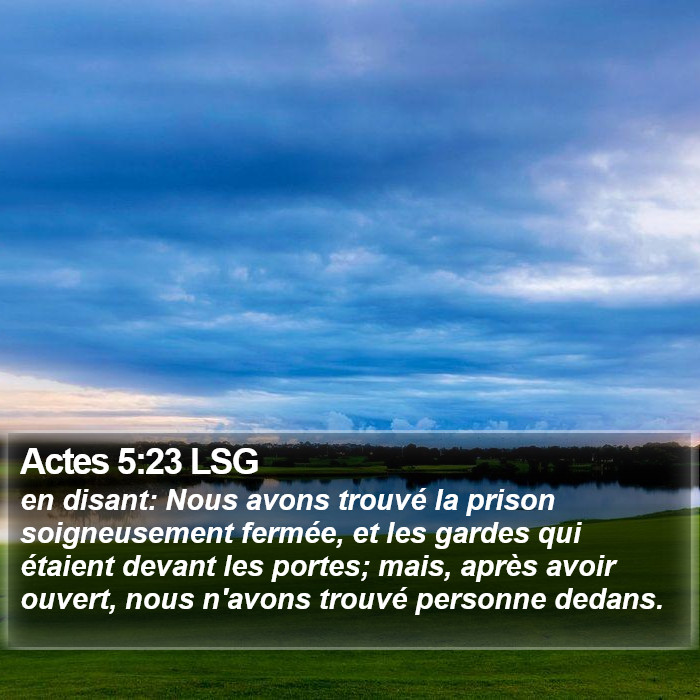 Actes 5:23 LSG Bible Study