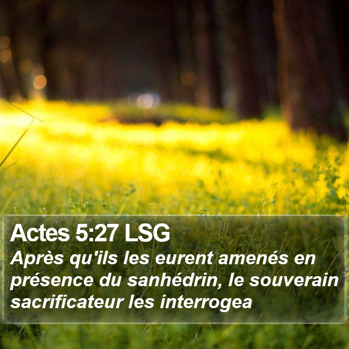 Actes 5:27 LSG Bible Study