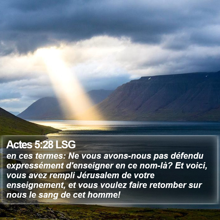 Actes 5:28 LSG Bible Study