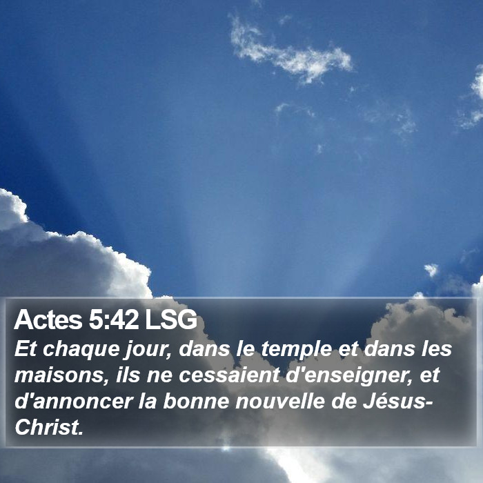 Actes 5:42 LSG Bible Study