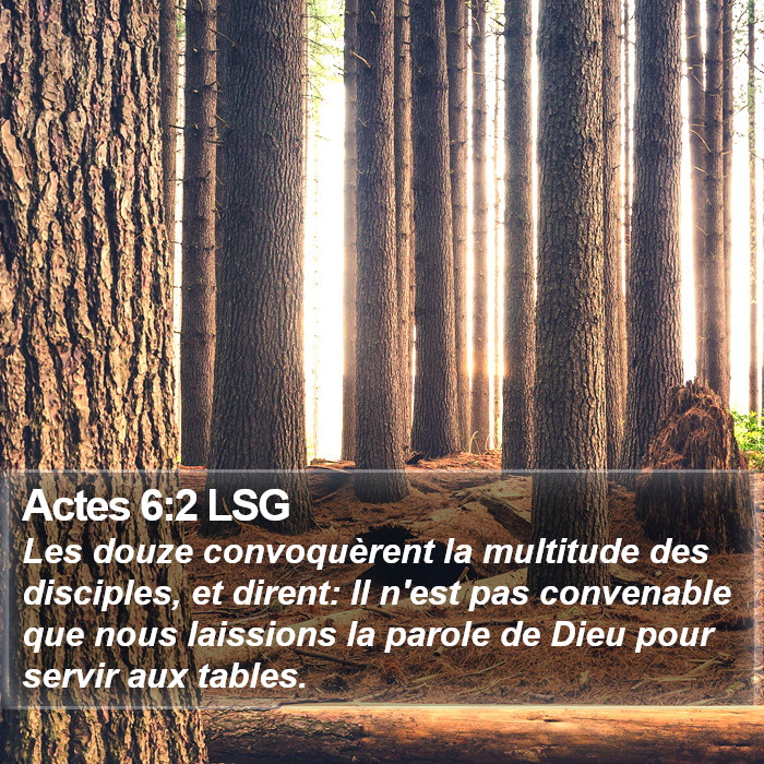 Actes 6:2 LSG Bible Study