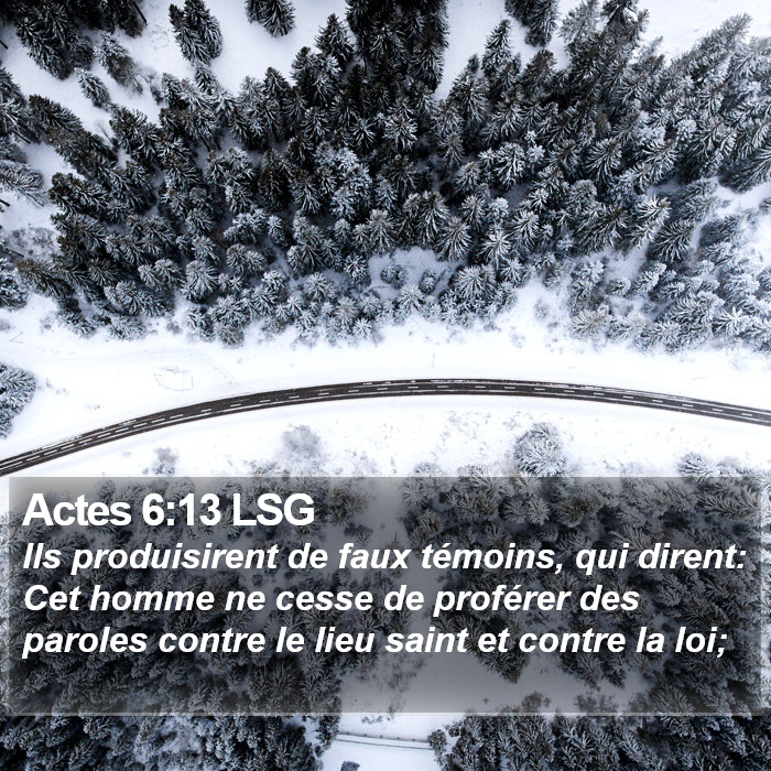 Actes 6:13 LSG Bible Study