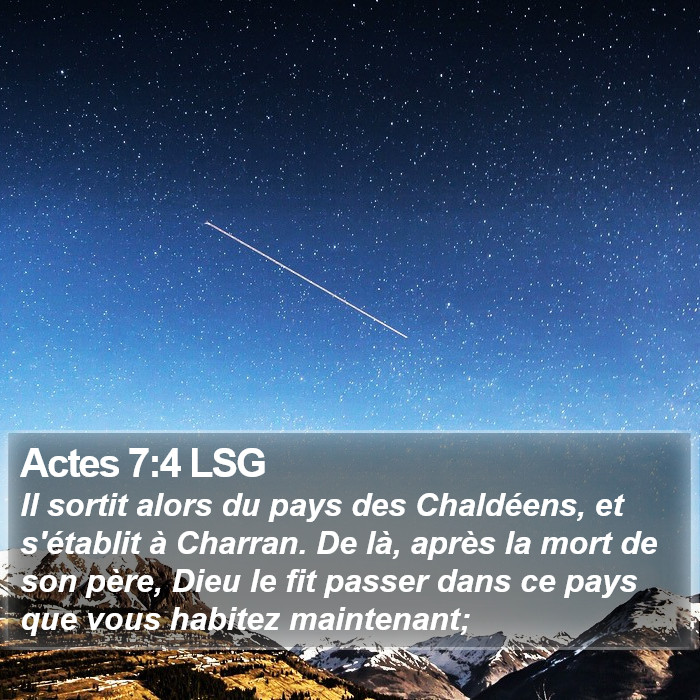 Actes 7:4 LSG Bible Study