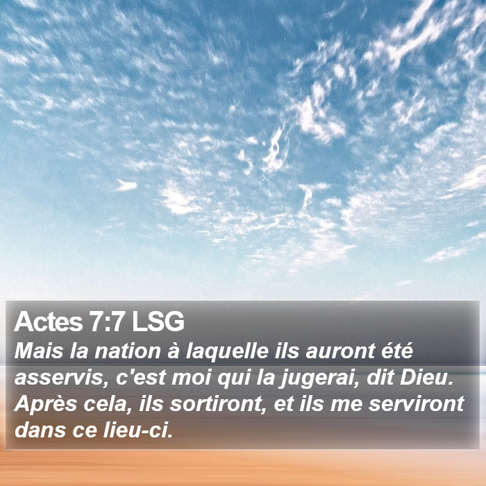 Actes 7:7 LSG Bible Study