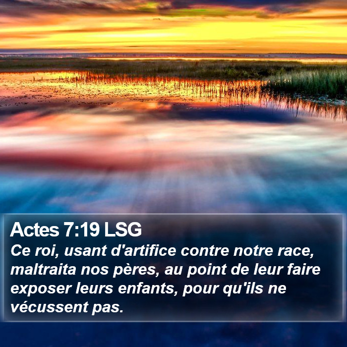 Actes 7:19 LSG Bible Study