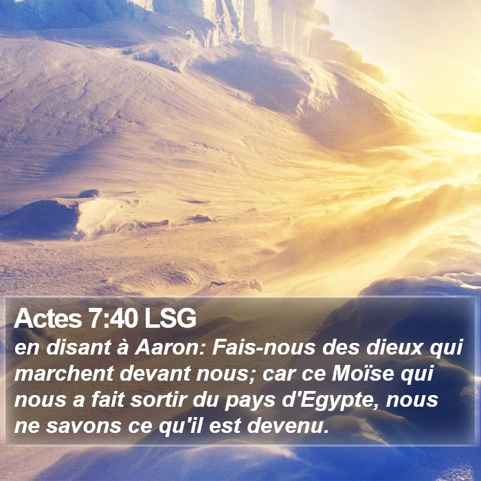 Actes 7:40 LSG Bible Study