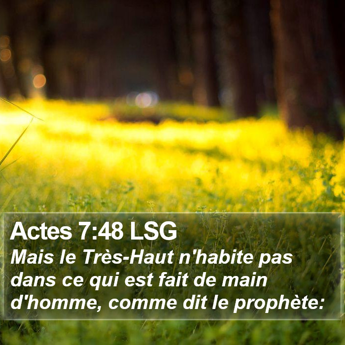 Actes 7:48 LSG Bible Study