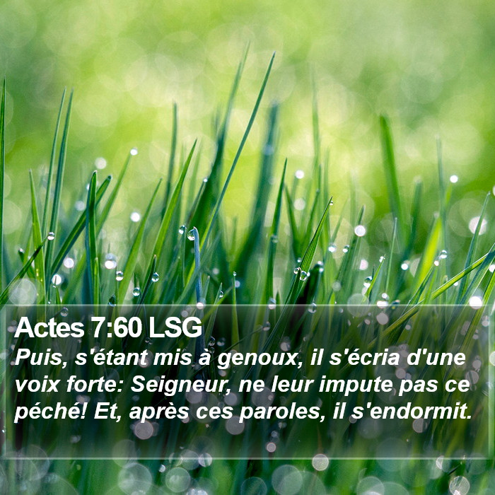 Actes 7:60 LSG Bible Study