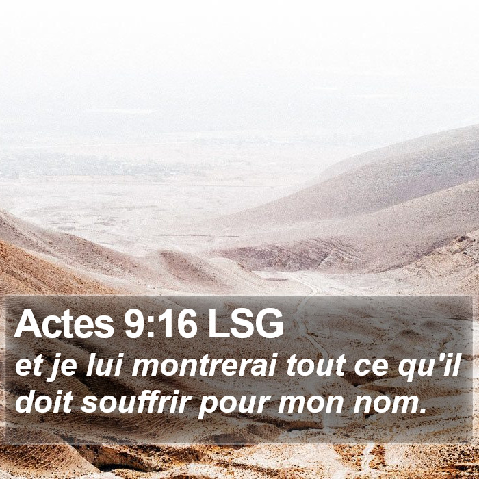 Actes 9:16 LSG Bible Study