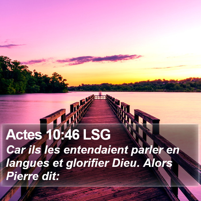 Actes 10:46 LSG Bible Study