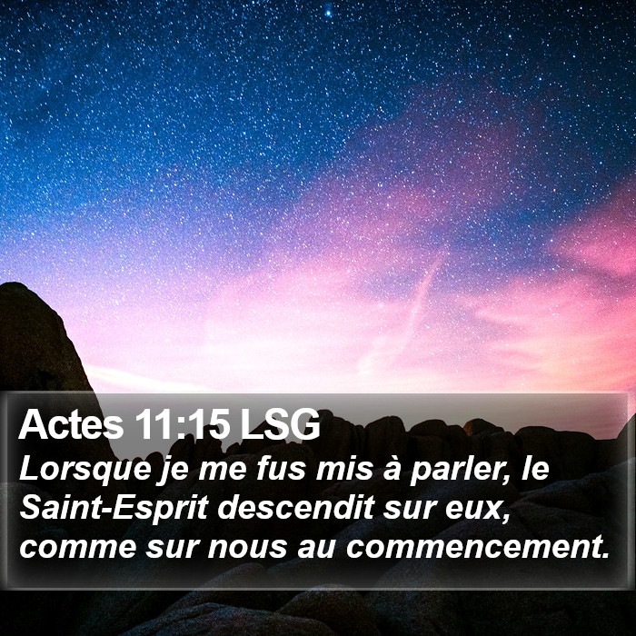 Actes 11:15 LSG Bible Study