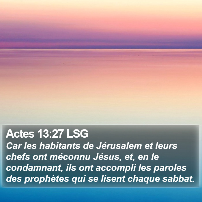 Actes 13:27 LSG Bible Study