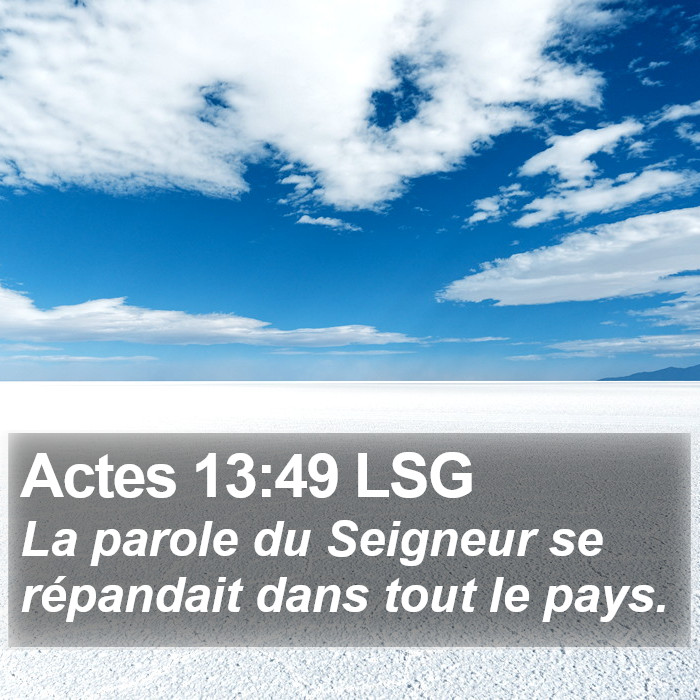 Actes 13:49 LSG Bible Study