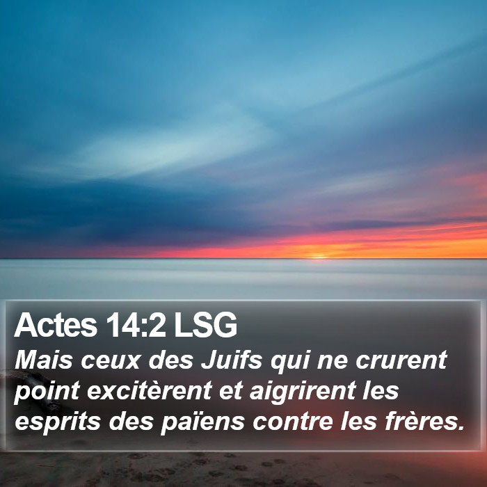 Actes 14:2 LSG Bible Study