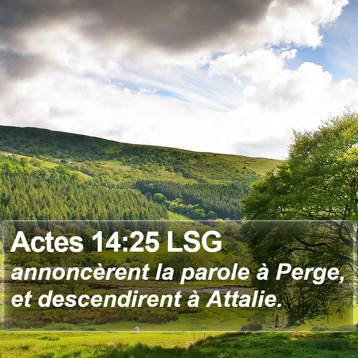 Actes 14:25 LSG Bible Study