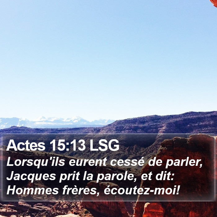 Actes 15:13 LSG Bible Study