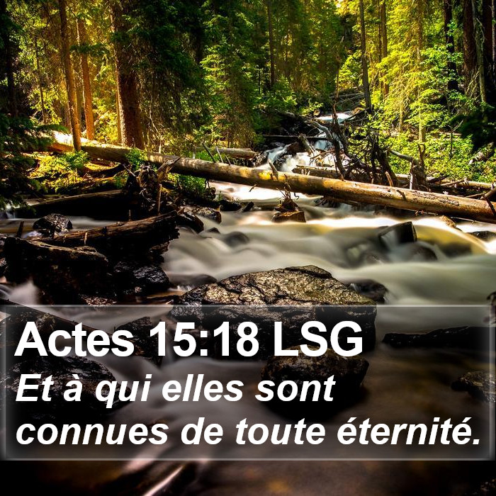 Actes 15:18 LSG Bible Study