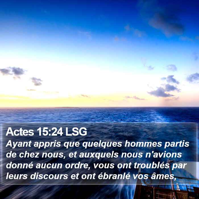 Actes 15:24 LSG Bible Study