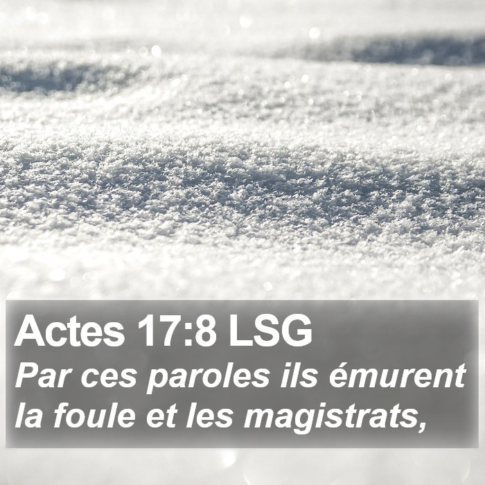 Actes 17:8 LSG Bible Study