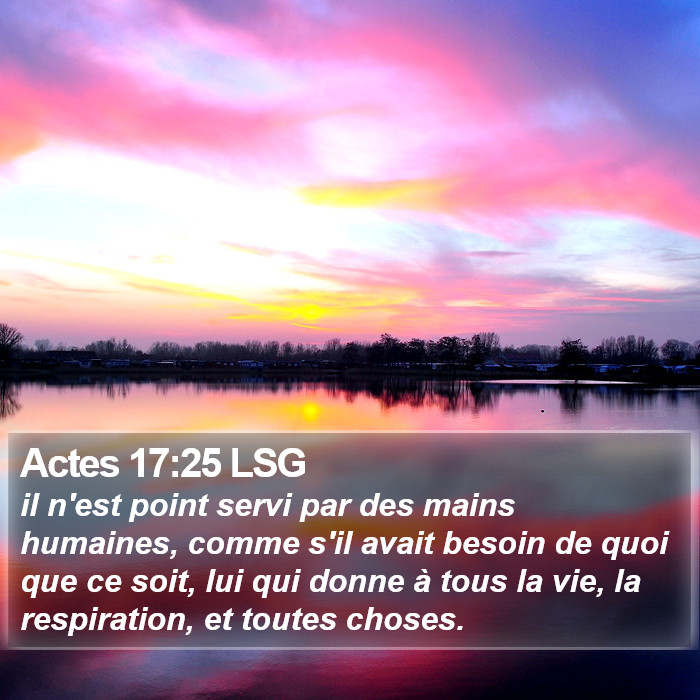 Actes 17:25 LSG Bible Study