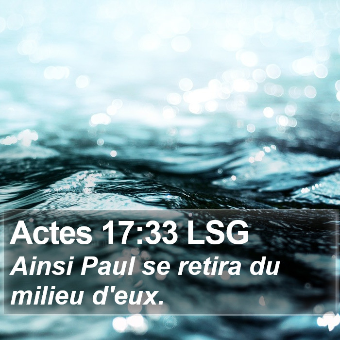 Actes 17:33 LSG Bible Study