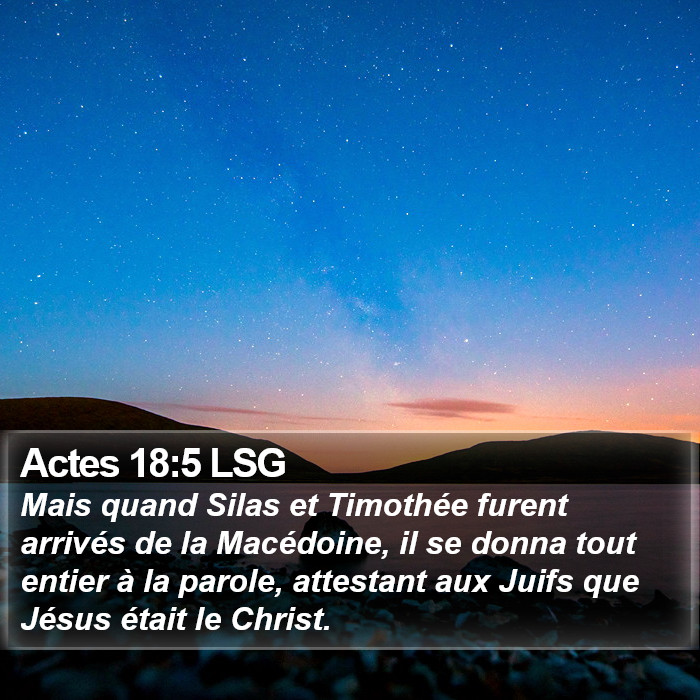 Actes 18:5 LSG Bible Study