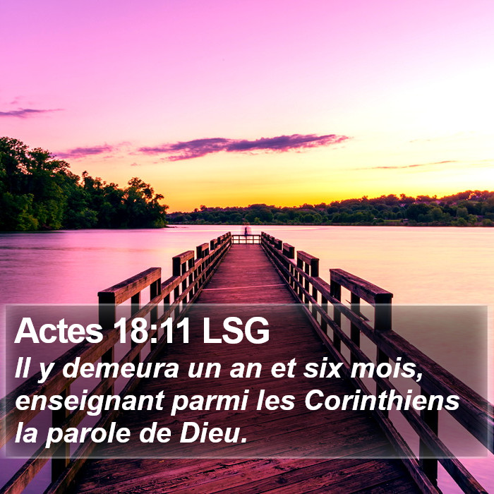 Actes 18:11 LSG Bible Study
