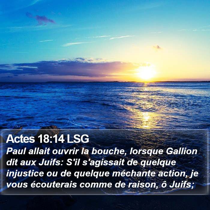 Actes 18:14 LSG Bible Study