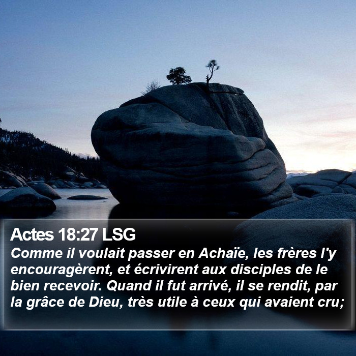 Actes 18:27 LSG Bible Study