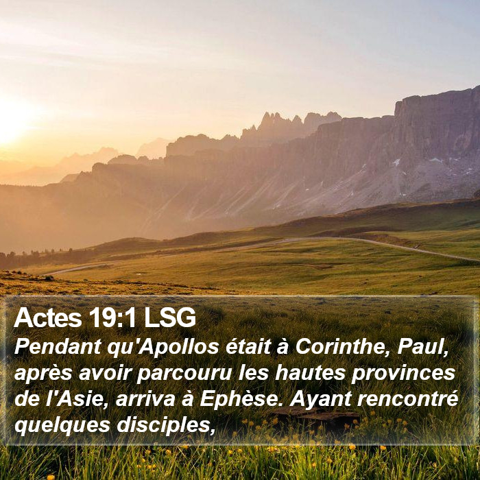 Actes 19:1 LSG Bible Study