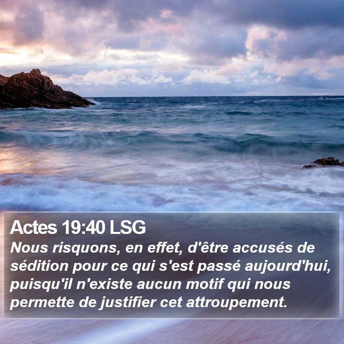 Actes 19:40 LSG Bible Study