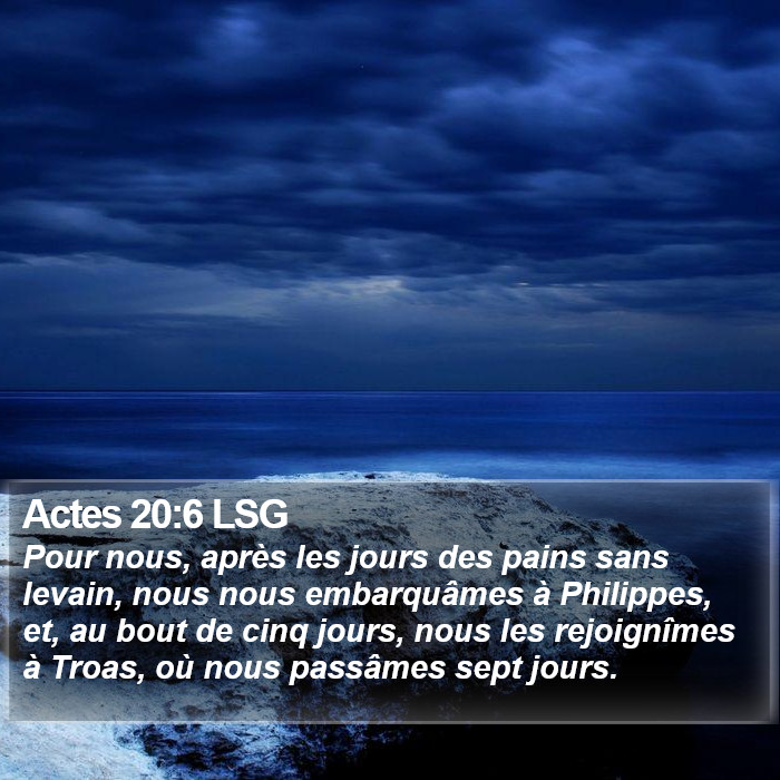 Actes 20:6 LSG Bible Study