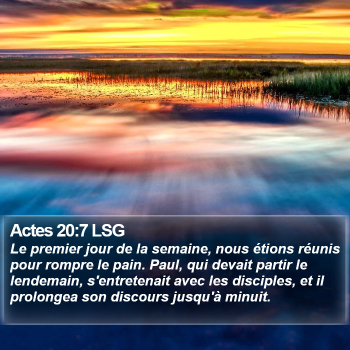 Actes 20:7 LSG Bible Study