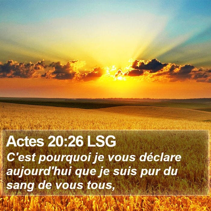 Actes 20:26 LSG Bible Study