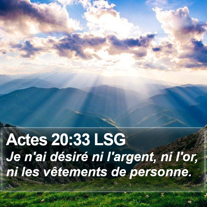 Actes 20:33 LSG Bible Study