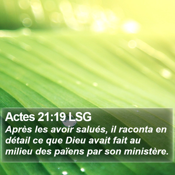 Actes 21:19 LSG Bible Study